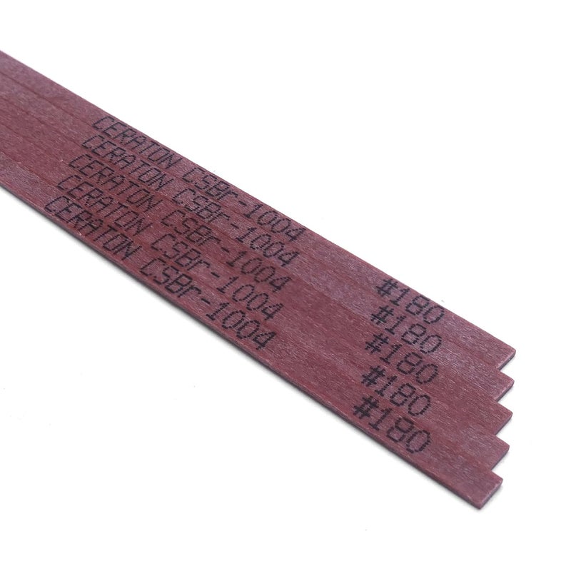 Miracle Ceraton Ceramic Fiber Stone Pack of 10 100(L) x 4(W) x 1(T) mm for Grinding Polishing Deburring Lapping Metal Wood Molds Plastic Compatible with Air Tools Ultrasonic Polishers (#180 Brown) - Image 1